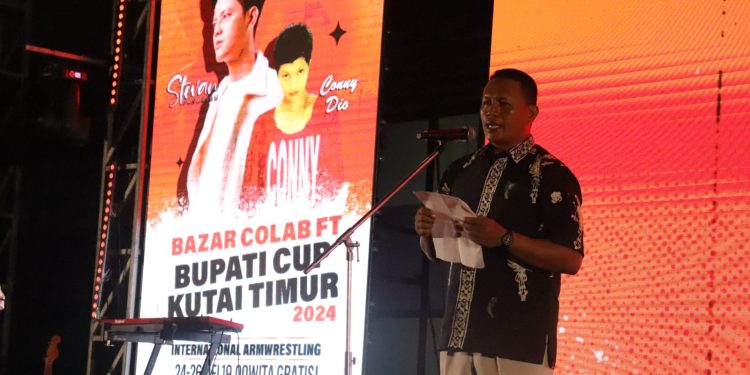 Diskop Kolaborasi Dengan Dispora Kutim Hadirkan 58 Pelaku UMKM di Arm Wrestling 2024